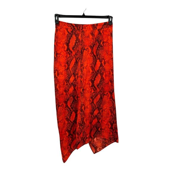 AllSaints skirt Carla Tahoe snake print ruched satin midi size 8 - Picture 5 of 7